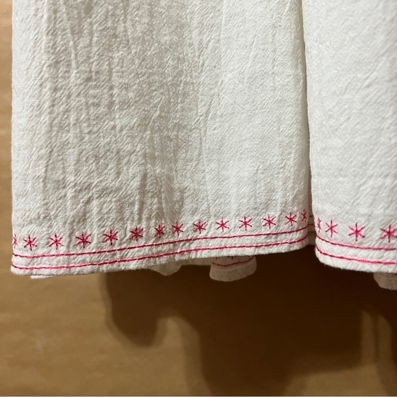 Oak Meadow | Poema Dress Embroidered Tiered Maxi Dress White Pink Size XS - Picture 12 of 16